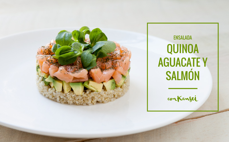 Ensalada de quinoa con aguacate y salmón | Conkansei